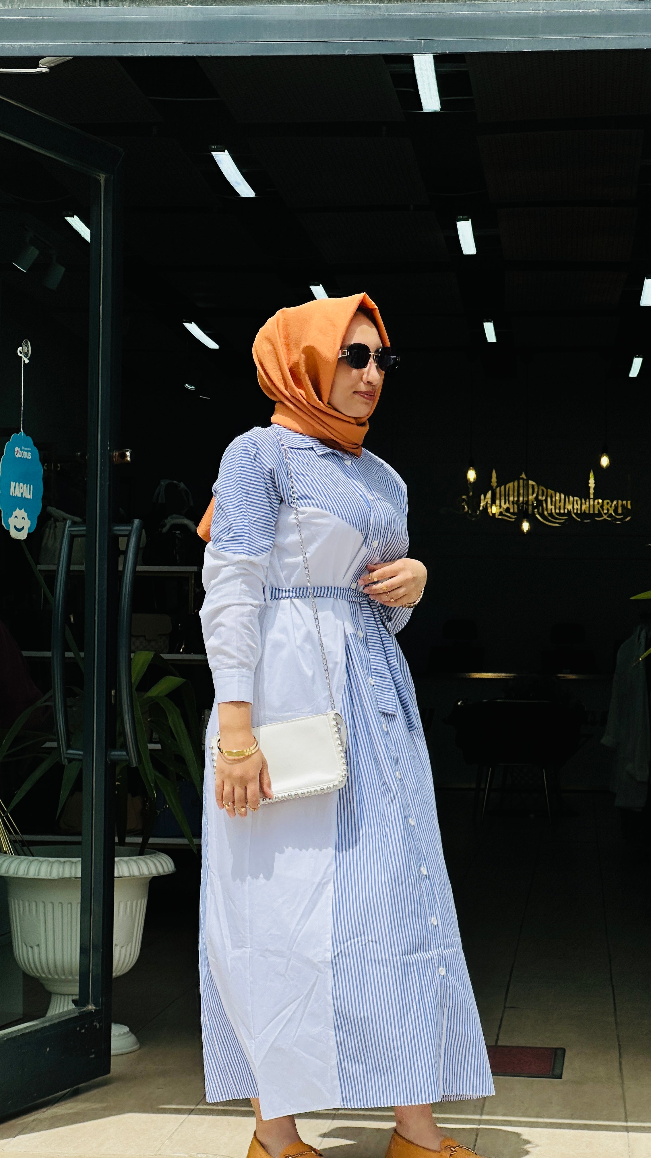 ÇİZGİLİ GÖMLEK ELBİSE