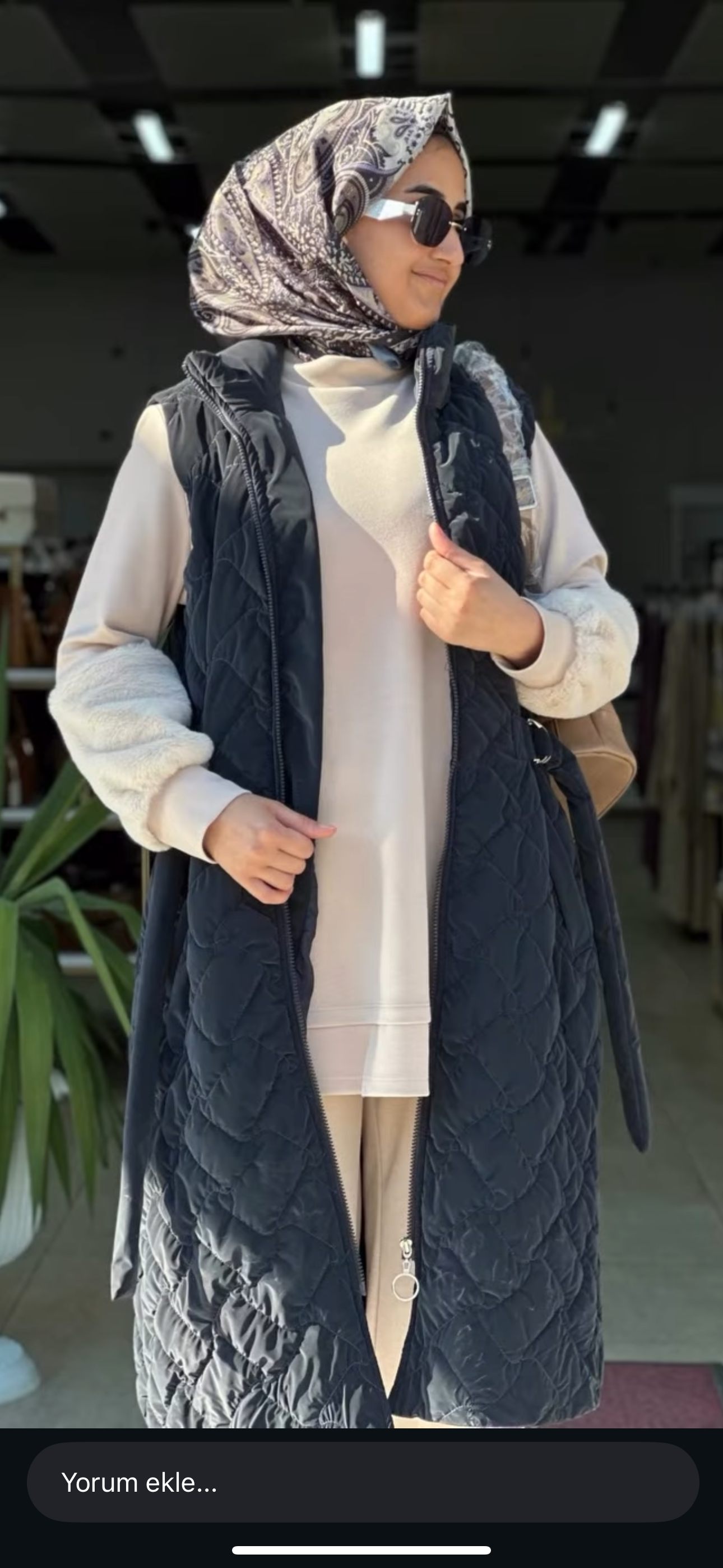 SÜET GÖRÜNÜMLÜ ŞİŞME YELEK