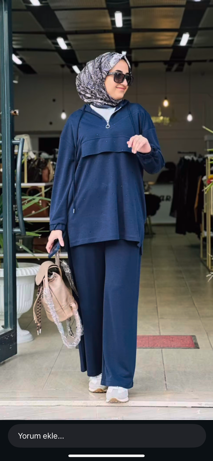 TAŞ DETAYLI SPOR ŞIK TAKIM